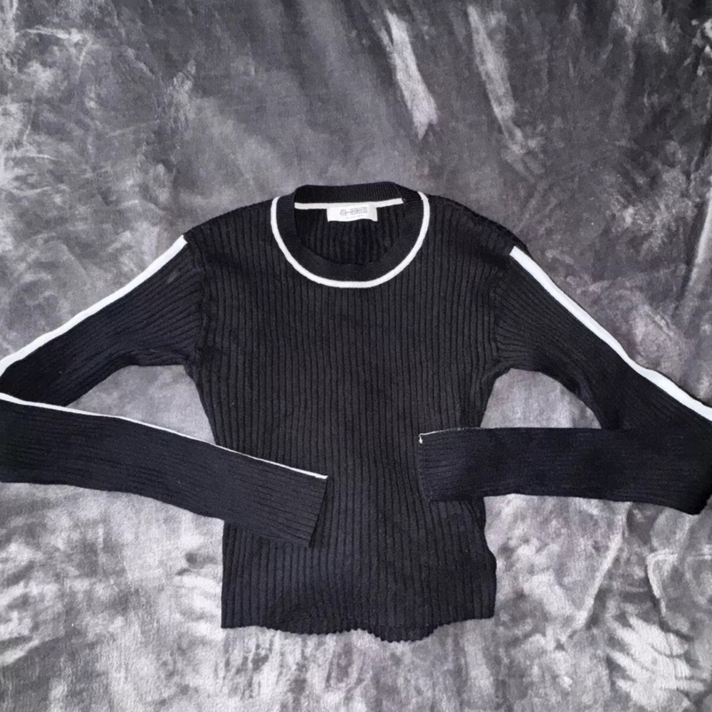 4th and Reckless ribbed knit SET top and bottom XS black and white SUPER SOFT